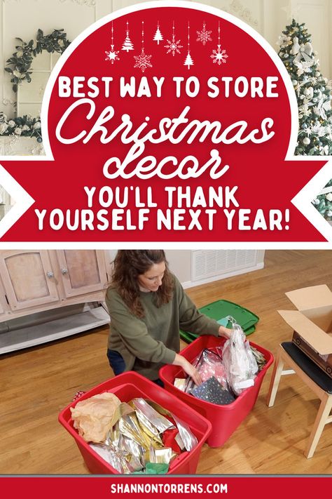 Christmas storage Diy Christmas Storage, Organize Christmas Decorations, Storing Holiday Decorations, Organized Christmas Decorations, Storing Ornaments, Store Christmas Decorations, Christmas Decoration Storage, Christmas Ornament Storage, Cold Christmas