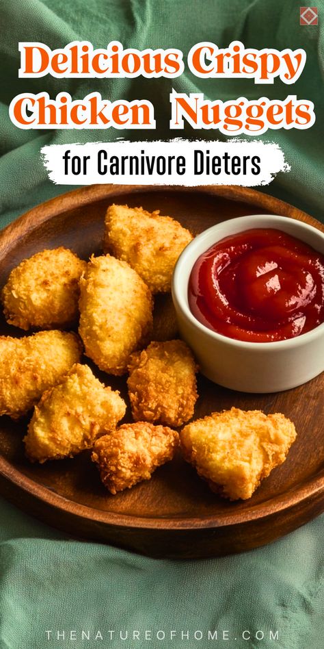 Crispy, savory, and completely no-carb—these carnivore chicken nuggets are a must-try! Perfect for low-carb and keto diets, this easy recipe is protein-packed and oh-so-satisfying. Save this pin to add a crunchy snack to your carnivore meal plan! Carnivore Diet Beef Jerky, No Carb Keto Meals, Keto Meals For Picky Eaters, Carnorvor Diet Recipes, Carnivore Sweet Snacks, Simple Carnivore Meal Plan, Carnivore Meal Plan For Beginners, Carnivore Chicken Nuggets, Carnivore On The Go