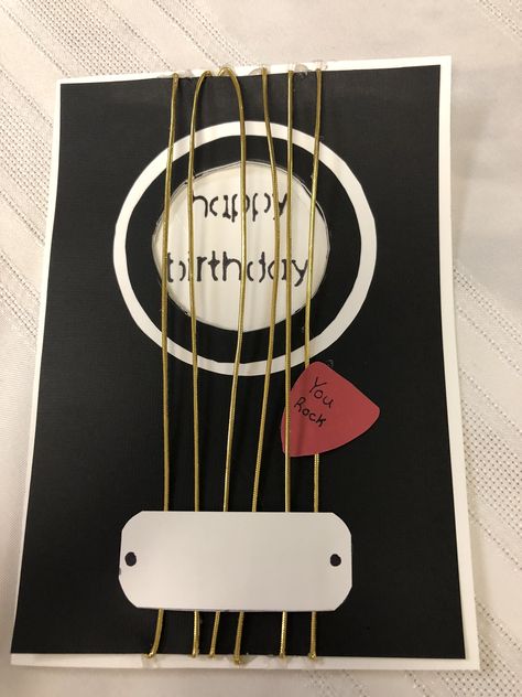 #birthdaycard #guitar #rock&roll Rockstar Gift Ideas, Rock And Roll Gift Ideas, Guitar Cards Ideas, Diy Guitar Gifts, Rock And Roll Crafts, Guitar Birthday Card, Diy Gifts Music, Guitar Gift Ideas, Rock And Roll Birthday