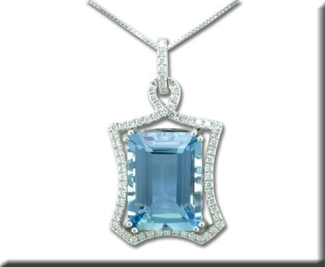 18KW Aquamarine and Diamond Pendant Luxury Aquamarine Fine Jewelry, Luxury Aquamarine Necklace Fine Jewelry, Luxury Aquamarine Fine Jewelry Necklace, Luxury Aquamarine Brilliant Cut Jewelry, Luxury Aquamarine Pendant Jewelry, Jewellery Pendant, Vintage Fine Jewelry, Jewelry Catalog, Anniversary Jewelry