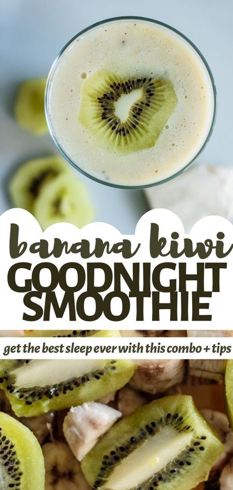 This bedtime smoothie will give you a better night of sleep: with only natural ingredients, it's the best drink to have before going to bed. Bedtime Smoothie, Turmeric Smoothie, Snack Smoothie, Kiwi Smoothie, Smoothies For Kids, Sleep Help, Smoothie Shakes, How To Get Sleep, Smoothie Recipes Healthy