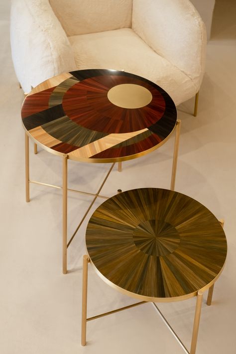 The tables are made of the oak and inlaid with ornaments from the rye straw. Straw marquetry. Straw Marquetry Furniture, Modern Marquetry, Marquetry Art, Marquetry Furniture, Cement Furniture, Straw Marquetry, Parquet Design, Patterned Furniture, Wood Table Design