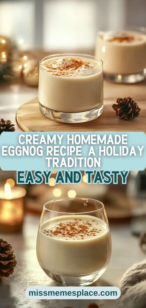 Celebrate the holidays with a creamy homemade eggnog recipe that embodies tradition and joy! This delightful beverage features a luscious blend of egg yolks, sugar, and heavy cream, creating a silky texture that’s hard to resist. Whether you’re hosting a Christmas party or enjoying a quiet evening, this eggnog is the perfect companion. Customize it with your favorite spirits or keep it alcohol-free for family gatherings. With our easy instructions Best Eggnog Recipe Homemade, Traditional Eggnog Recipe, Old Fashioned Egg Nog, Homemade Eggnog With Alcohol, Eggnog Recipe Alcoholic, Martha Stewart Eggnog Recipe, Egg Nog Drinks Alcoholic, Eggnog With Alcohol, Egg Nog Recipe Homemade