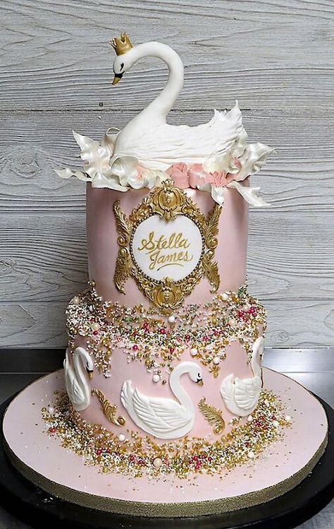 Swan Princess Cake, Using Fondant, Swan Baby Shower, Gold Swan, Cake Wrecks, 41st Birthday, Cereal Treats, Swan Princess