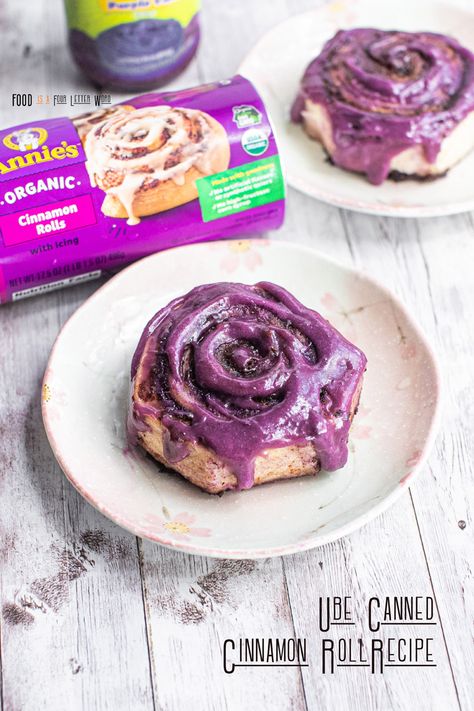 UBE Viral Canned Cinnamon Roll Recipe Hack – FOOD is Four Letter Word Ube Cinnamon Roll Recipe, Mochi Donut Recipe, Birria Quesatacos, Deep Fried Snickers, Fried Snickers, Ube Mochi, Mochi Donuts Recipe, Katsu Curry Recipes, Banh Mi Recipe