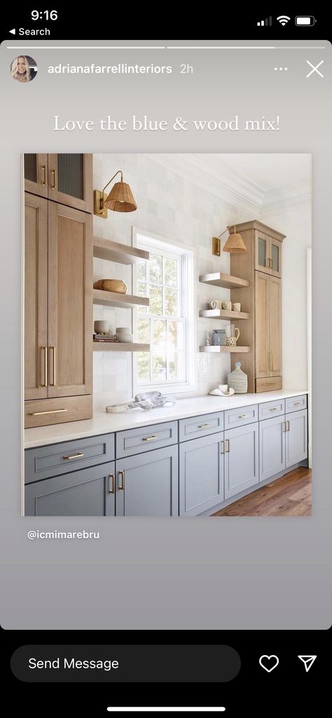 Two Tone Kitchen Cabinets Wood, Kitchen No Upper Cabinets, Natural Cabinets, No Upper Cabinets, White Upper Cabinets, Cabin Remodel, Light Wood Kitchens, Two Tone Kitchen Cabinets, Natural Wood Kitchen