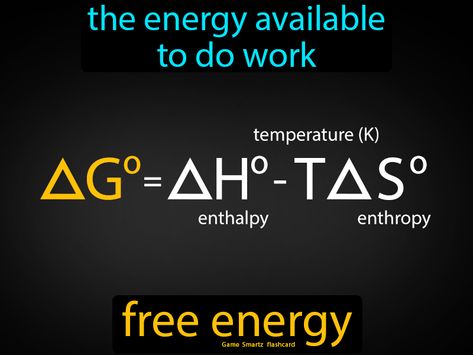 Free Energy definition: The energy available to do work. Learn Biology, Niels Bohr, Chemical Energy, Ap Chemistry, Richard Feynman, Potential Energy, Thermal Energy, Kinetic Energy, Quantum Mechanics