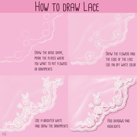 DIGITAL ART - How to Paint Lace — Steemit Digital Art Clothes, Art With Flo, Kristina Webb, Lace Drawing, Lace Painting, Digital Painting Techniques, Art Advice, 얼굴 그리기, Digital Art Beginner