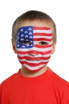 face painting ideas #100 4th Of July Face Paint, Patriotic Makeup, Football Face Paint, July Face Paint, Flag Of America, Patriotic Butterfly, Football Paintings, Face Painting Ideas, Face Paint Ideas