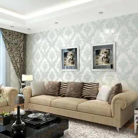 Elegant Living Room Wallpaper, Wall Papering Ideas Living Room, Contemporary Wallpaper Living Room, Wall Papering Ideas, Best Living Room Wallpaper, Warm Living Room Colors, Modern Wallpaper Living Room, Room Wallpaper Designs, Classy Wallpaper