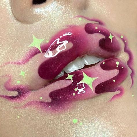 Sexy And Creative Lip Art That Will Have You Stealing The Spotlight This Fall Exotic Makeup, Alien Makeup, Cute Lipstick, Lip Art Makeup, Nice Lips, Magical Makeup, Brown Skin Makeup, Ombre Lips, Fairy Makeup