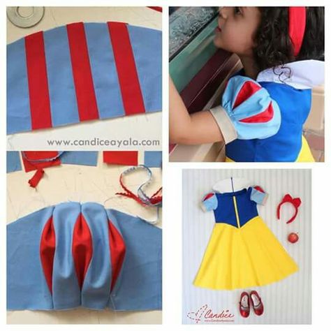 Snow White Costume Kids, Snow White Dress, Projek Menjahit, Sewing Sleeves, Snow White Dresses, Diy Kostüm, Baby Dress Design, Kids Dress Up, Fashion Sewing Tutorials