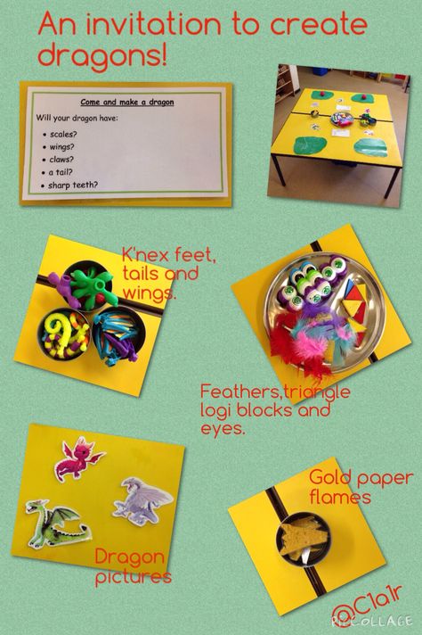 An invitation to create dragons using play dough! 🐲 Castles Topic, Fairytale Invitation, Kindergarten Sensory, Invitation To Create, Chinese New Year Activities, Make A Dragon, Funky Fingers, Dragon Nursery, Project Theme