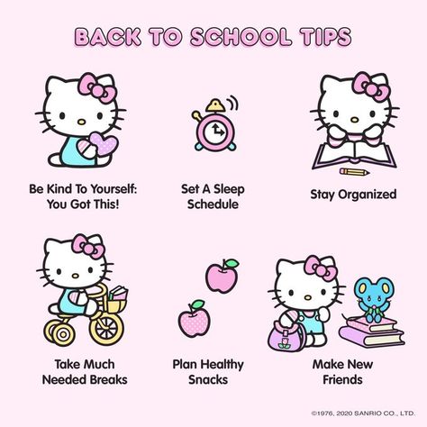 Journal Aesthetics, Hello Kitty School, Back To School Tips, Vision 2023, Hello Kitty Printables, Happy Mind, Back To School Hacks, Vie Motivation, School Tips