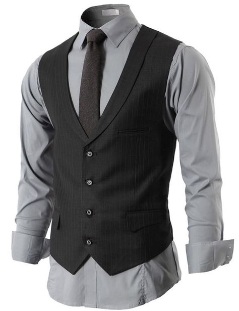 Mens Fashion Suits Casual, Modern Suits, Mens Suit Vest, Collar Vest, Mens Attire, Mens Vests, Sharp Dressed Man, Mens Fashion Suits, Suit Vest