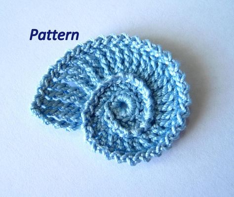 Sea Shell Applique Crochet Pattern Sea Shell Applique, Crochet Seashell Applique, Shell Applique, Barefoot Sandals Crochet Pattern, Crochet Starfish, Crochet Thread Size 10, Seashells Patterns, Pola Amigurumi, Crochet Sandals