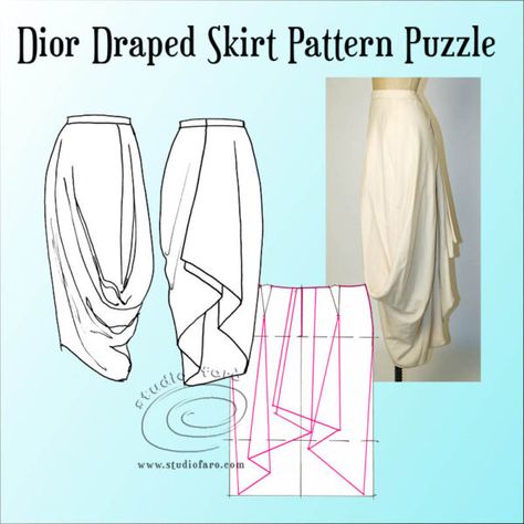 Drape Top Pattern, Creative Pattern Making, Twist Dress Pattern, Pattern Making Fashion, Draped Skirt Pattern, Drape Skirt Pattern, Fashion Illustration Tutorial, Twist Pattern, Creative Pattern