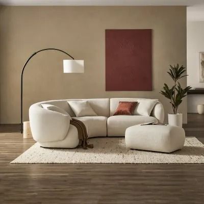 Buy Modern Sofas, Couches & Lounges Online | Castlery US Curve Sofa, Sofa With Ottoman, Fabric Sectional Sofas, Corner Sofa Set, U Shaped Sofa, Fabric Sectional, Curved Sofa, Stylish Living Room, Stylish Sofa