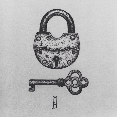 Padlock Tattoo, Key Drawing, Tattoo Borboleta, Lock Drawing, Bridge Tattoo, Key Drawings, Garter Tattoo, Key Tattoos, Tumblr Drawings