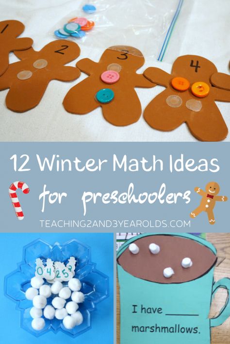 These preschool winter math activities are perfect for number recognition and practicing counting skills. All are hands-on and fun! #winter #christmas #math #preschool #toddler Preschool Winter Math Activities, Preschool Winter Math, Math Activities For Toddlers, Winter Lesson Plan, Math Preschool, Winter Math Activities, Counting Activities Preschool, Ideas For Preschoolers, Christmas Math Activities