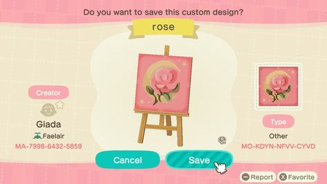 Rose Flag Animal Crossing, Flower Flag Acnh, Acnh Heart Design Code, Acnh Strawberry Flag, Acnh Pink Flag Design, Cute Animal Crossing Flags, Acnh Rose Design, Acnh Fairy Flag, Acnh Cute Flag