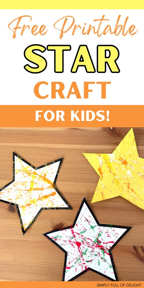 Preschool Star Craft for kids, free printable star template Star Counting Preschool, Wise Men Star Craft, Star Activity Preschool, Preschool Star Activities, Nativity Star Craft, Stars Crafts For Kids, Hanukkah Crafts For Kids Preschool, Christmas Star Crafts For Kids, Preschool Space Crafts