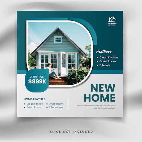 Square social media real estate sale pro... | Premium Vector #Freepik #vector #business Real Estate Posters Design, Real Estate Banner Design Social Media, Social Media Post For Real Estate, Real Estate Social Media Posts Ideas, Real Estate Poster Design, Real Estate Social Media Design, Real Estate Poster, Instagram Feed Theme Layout, Real Estate Instagram Post