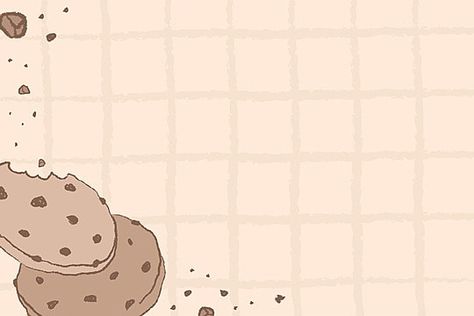 Cute Cookies Wallpaper, Illustration Design Wallpaper, Bakery Banner, Cookie Background, Backgrounds Brown, Pastel Space, Cookie Drawing, Cartoon Cookie, Pink Drawing