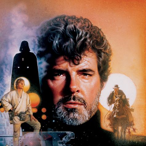 Drew Struzan - George Lucas / The Creative Impulse George Lucas Star Wars, Happy Birthday George, Drew Struzan, Art Trading Cards, American Graffiti, Star Wars Trilogy, Star Wars Galaxy, Star Wars Film, The Force Is Strong