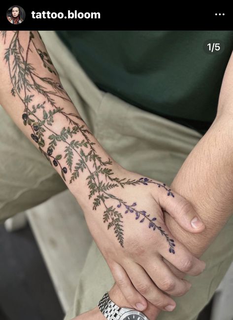 Plant Forearm Tattoo Men, Bundle Of Herbs Tattoo, Herbal Tattoo Sleeve, Leaf Filler Tattoo, Plant Forearm Tattoo, Plant Hand Tattoo, Floral Tattoo Design Forearm, Nature Forearm Tattoo, Upper Forearm Tattoo