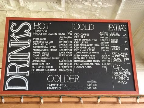 Coffee Shop Price Board, Simple Coffee Menu Board, Cafe Board Ideas, Coffee Shop Blackboard, Coffee Shop Chalkboard Signs Menu Boards, Cafe Chalkboard Menu Ideas, Price Board Ideas, Coffee Shop Board, Coffee Shop Chalkboard Signs