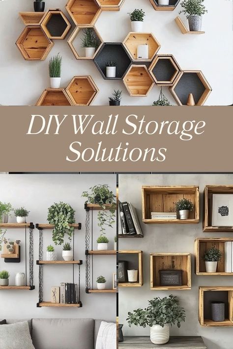 Maximize space and add style with DIY wall storage solutions, perfect for keeping your home organized and chic. #DIYStorage #WallSolutions Diy Wall Storage Ideas, Diy Wall Storage, Project To Do List, Storage Hacks Diy, Walls Ideas, Diy Wall Shelves, Storage Wall, Storage Hacks, Wall Organization