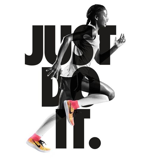 Nike Just Do It Poster, Logo Crossfit, Typography Ads, Khmer Fashion, Nike Campaign, Nike Athletes, Face Fitness, Just Do It Nike, Running Posters