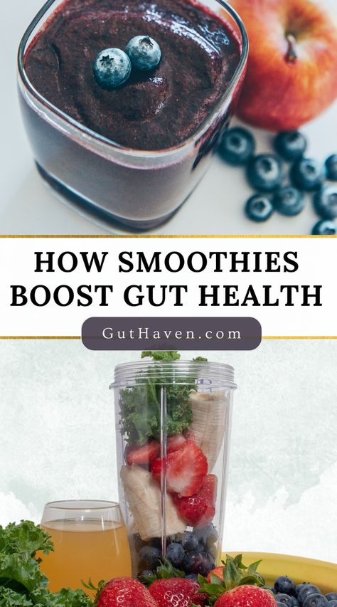 Adding smoothies to your regular meal rotation can easily and effectively enhance your gut health. In a single glass, you can get a powerful mix of plant fibers, polyphenols, prebiotics, and even probiotics to support your gut microbiome. Smoothies For Gut Health, Leaky Gut Recipes, Microbiome Recipes, Probiotic Smoothie, Healthy Gut Diet, Crohns Diet, Gut Healing Diet, Microbiome Diet, Healing Smoothie