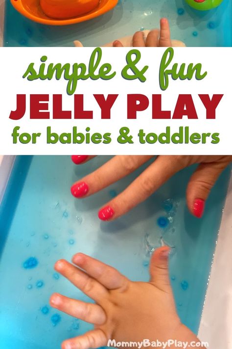 Jelly Play Activities, Jelly Play, Jellyfish Sensory Play, Jelly Activities Sensory Play, Jelly Messy Play, Jelly Sensory Play, Baby Messy Play Ideas, Messy Play For Babies, Jello And Cheerios Sensory Play