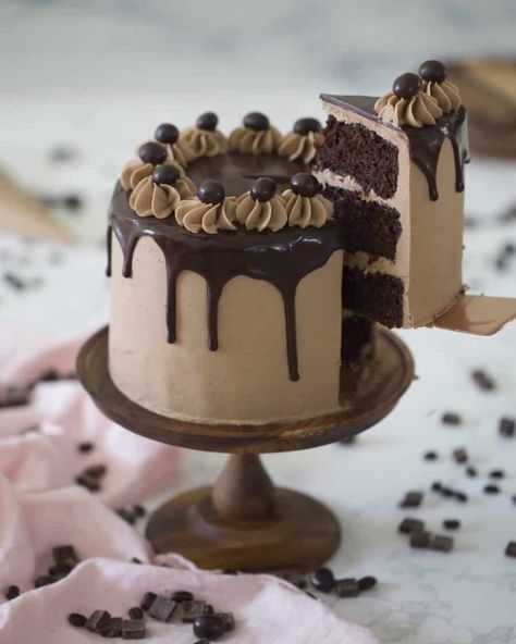 Chocolate Mocha Cake, Chocolate Coffee Beans, Chocolate Espresso Cake, Mocha Frosting, Chocolate Covered Espresso Beans, Mocha Cake, Bean Cakes, Preppy Kitchen, Cake Frosting Recipe