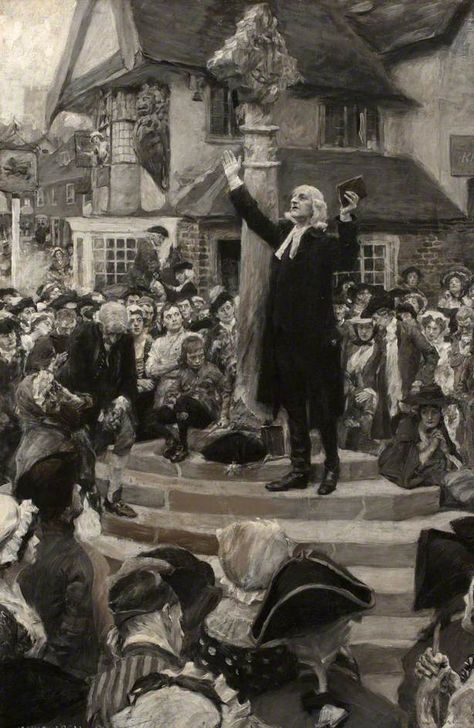 John Wesley preaching! Pilgrim Fathers, Personal Office, Christian Graphic Design, Jesus Design, Christian History, John Wesley, Christian Journaling, United States History, Church Crafts