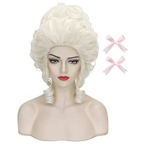 Blonde Victorian Wig for Rococo Costume Cosplay 18th Century Wig Baroque Hair Fluffy Vintage Beehive Golden Queen Court Wig Heat Resistant Women Halloween Party Dress Costume Wig Curly Anime, Marie Antoinette Wig, 18th Century Wigs, Fluffy Curls, Drag Queen Costumes, Halloween Party Dress, Diy Wig, Red To Blonde, Halloween Wigs