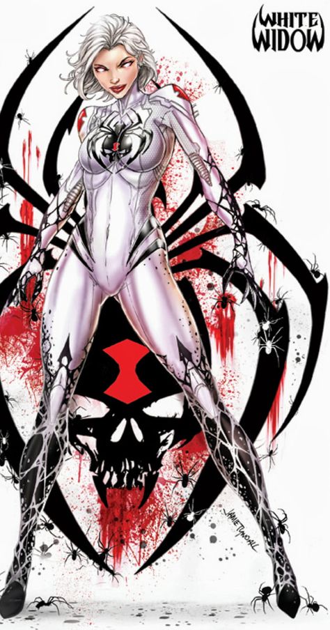 White Widow Marvel, Gabrielle Garcia, Venom Girl, Symbiotes Marvel, Venom Art, White Widow, Spiderman 2, Girl Cartoon Characters, Avengers Comics