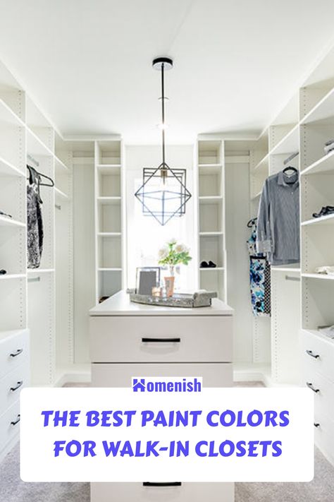 Walk-in closets are a great way to keep your clothes and accessories organized and tidy. But what colors should you choose to paint the walls of your walk-in closet? The right color can help to create a space that is both functional and stylish. In this article, we'll discuss the best paint colors for walk-in closets and provide some tips on how to choose the right color for your space. Best Colors For Closets, What Color To Paint Closet, Bedroom Closet Paint Ideas, Master Closet Colors, Closet Accent Wall Paint Colors, Best Paint Color For Walk In Closet, Walk In Closet Color Schemes, What Color To Paint Inside Closets, Walk In Closet Paint Ideas