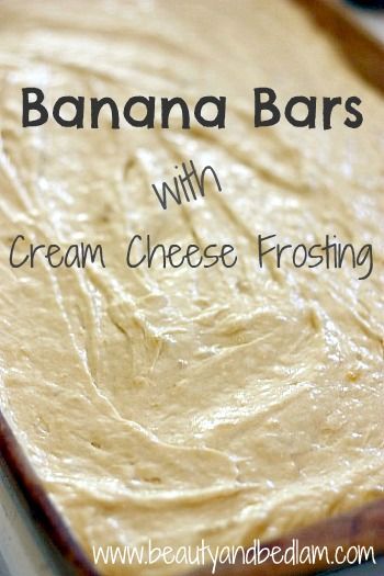 SO easy, my ten year old make these. :) Yummy and Moist Banana Bar Recipe with easy cream cheese frosting.  I ALWAYS have overripe bananas so I LOVE this recipe!! Easy Cream Cheese Frosting, Bars With Cream Cheese Frosting, Bars With Cream Cheese, Cream Cheese Frosting Easy, Dessert Snacks, Banana Bars, Easy Cream, Bar Recipe, With Cream Cheese Frosting