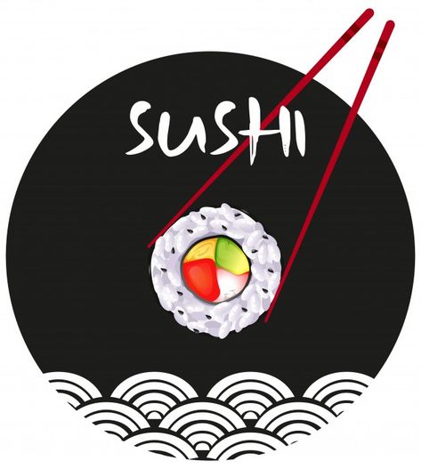 Sushi Logo, Japanese Food Illustration, Seafood Shop, Sushi Menu, Sushi Design, School Creative, Sushi Art, Food Logo Design, Fish Illustration