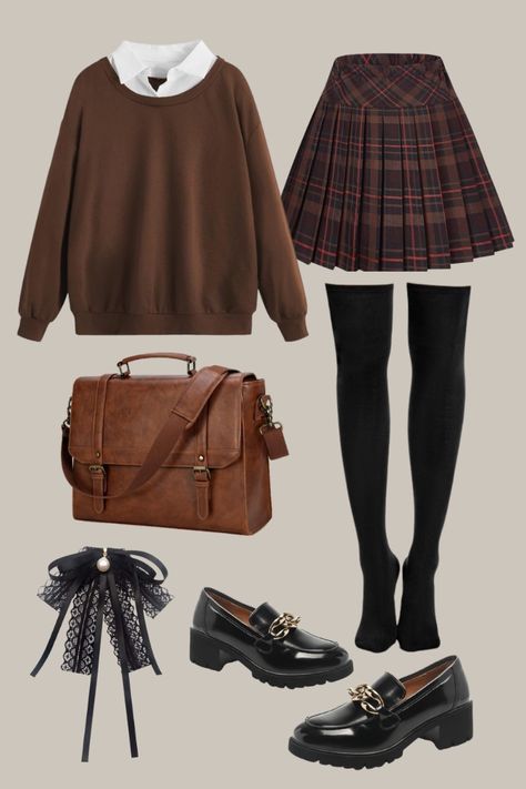 Aesthetic Dark Academia Outfit Ideas, Autumn Dark Academia Outfits, Cute Outfits For School With Skirt, Outfit Inspo For School Aesthetic, Journalist Outfits Aesthetic, White Pleated Skirt Outfit Fall, Dark Academia Athletic Outfit, Dark A Academia Aesthetic, Aesthetic Outfits To Wear To School