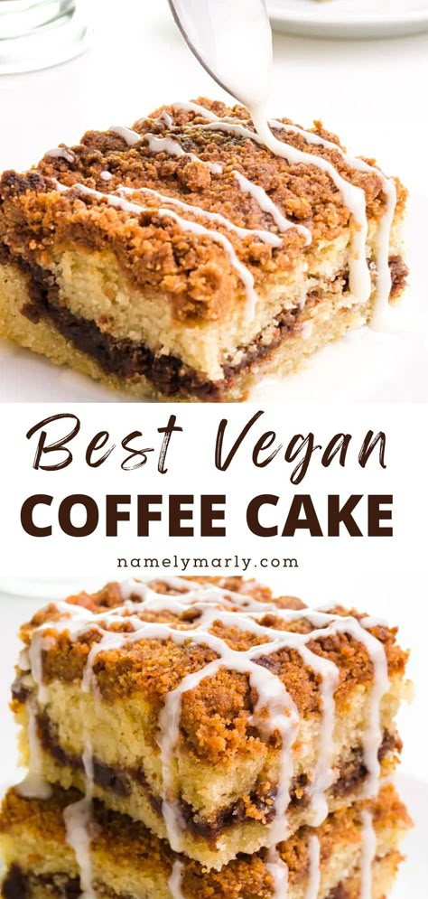 Vegan Coffee Cake Recipe, Vegan Coffee Cake, Burrito Vegan, Vegan Coffee, Vegan Breakfast Easy, Vegan Baking Recipes, Coffee Cake Recipe, Vegan Cake Recipes, Tofu Scramble