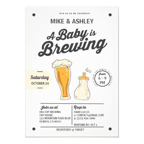 Couples Baby Shower Games, A Baby Is Brewing, Man Shower, Baby Is Brewing, Baby Sprinkle Invitations, Couples Baby Showers, Pregnancy Announcement Cards, Sprinkle Invitations, Coed Baby Shower