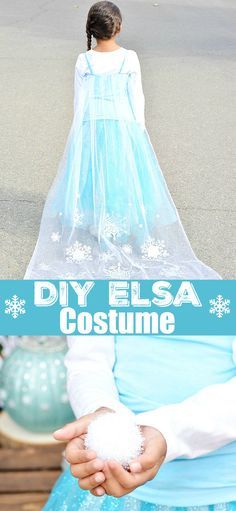 DIY Elsa Costume - easy no-sew costume you can make with tulle and glitter iron on vinyl. #Disney #Frozen #Elsa #costume #halloweencostumes Diy Elsa Costume, Sew Costume, Elsa Frozen Costume, Disney Frozen Party, Kids Costumes Girls, Frozen Dress, Elsa Costume, Frozen Costume, Diy Costumes Kids