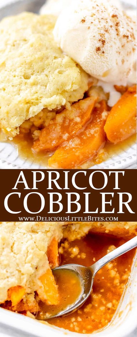 Apricot Cobbler Recipes, Cobbler With Bisquick, Apricot Cobbler, Fruit Deserts, Apricot Dessert, Fresh Apricots, Cobbler Easy, Apricot Recipes, Fruit Dessert Recipes