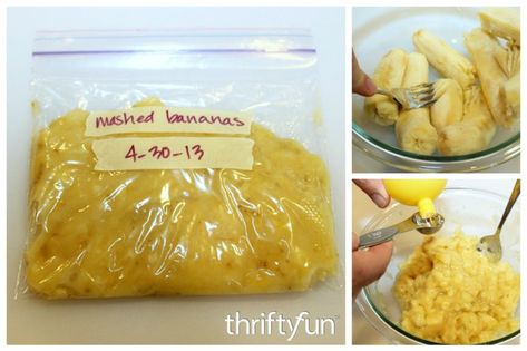 Here is the perfect thing to do with bananas that ripen too soon. Mash them up and freeze them for a future batch of banana bread or pancakes, or just to add to a morning smoothie. Freezing Food Guide, Helping Each Other, Overripe Bananas, Make Banana Bread, Morning Smoothie, Frozen Veggies, Too Soon, Fudge Recipes, Deviled Eggs