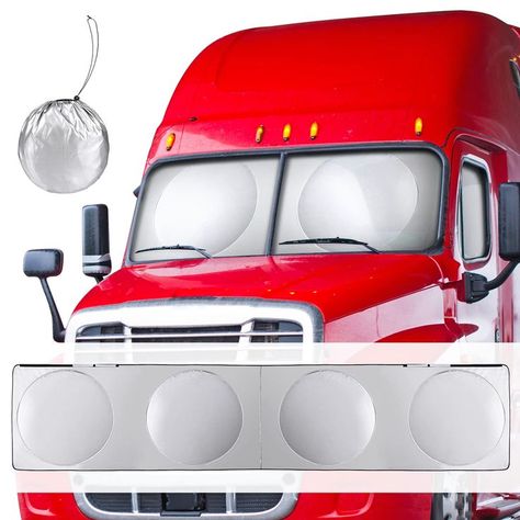 Semi-Truck Sun Shade for Windshield & Side Windows,240T Windshield Sun Shade Maximum Coverage Windshield for Truck to Block U Semi Truck Accessories, Windshield Sun Shade, Car Sun Shade, Big Rig Trucks, Protector Solar, Semi Truck, Big Rig, Side Window, Truck Accessories