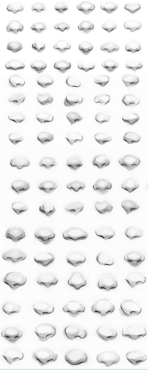 How to draw cute noses in a very minimalistic way. Draw Noses, Portrait Au Crayon, Pencil Drawing Tutorials, 얼굴 드로잉, Drawing Eyes, Nose Drawing, 얼굴 그리기, Drawing Faces, Sketches Tutorial